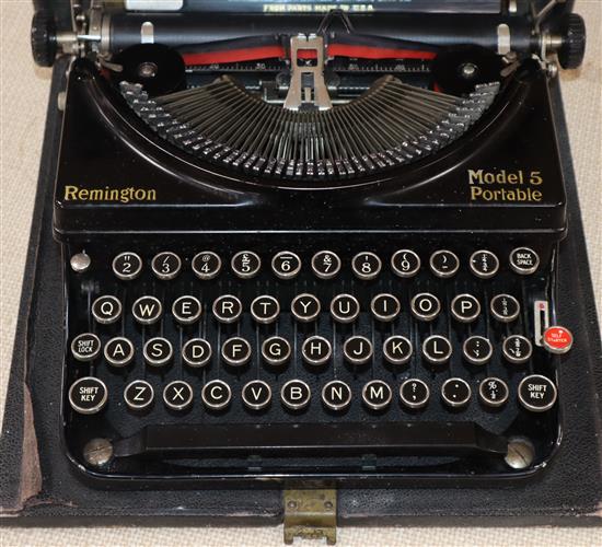 A 1930s Remington model 5 portable typewriter